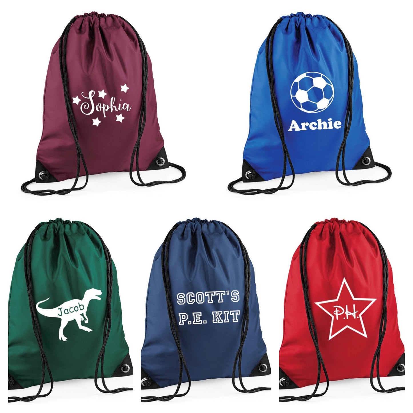 Personalised Drawstring Rucksack Bag