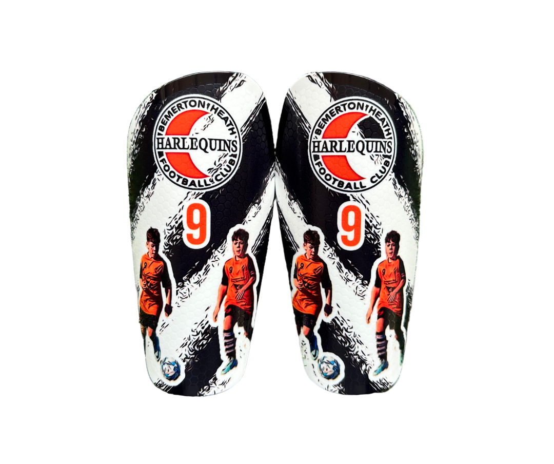 Personalised Football Shin Pads – Custom Name & Number