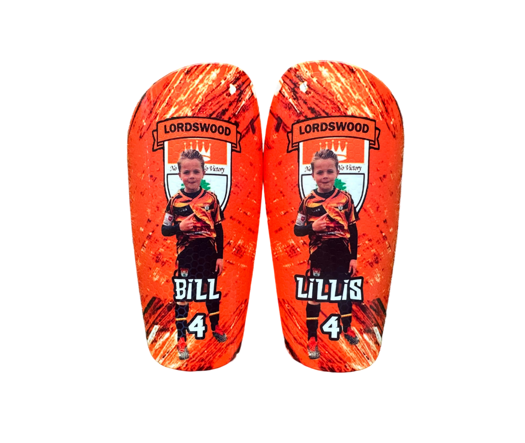 Personalised Football Shin Pads – Custom Name & Number