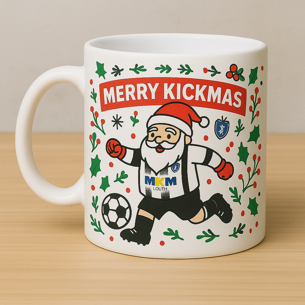 🎅 Merry Kickmas Football Mug – Personalised Santa Footballer Cup | Funny Christmas Gift for Football Fans | ANY CLUB