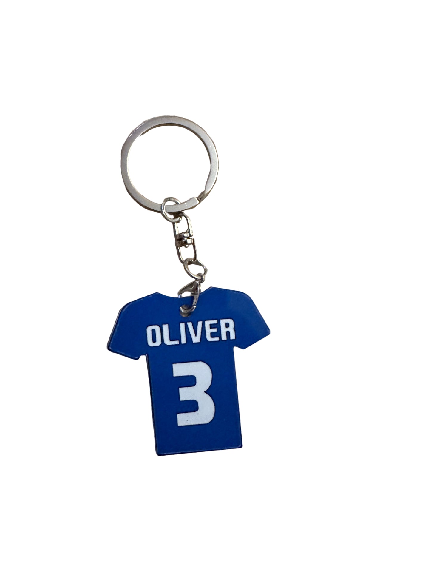 Personalised Football Shirt Keyring – Custom Name, Number - Any Kit
